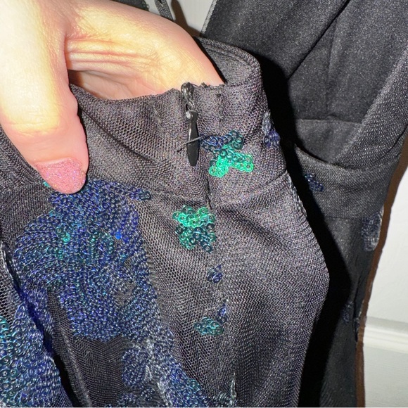 SHEIN LOVE&LEMONADE Sequin Plunge Neck Crisscross Backless Mesh Cami Dress - Picture 9 of 10